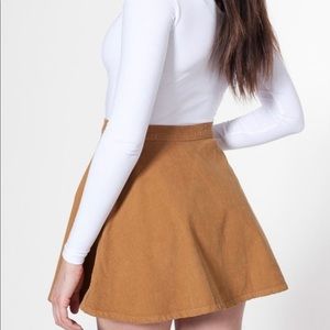 AMERICAN APPAREL women's size M tawny brown corduroy circle skirt